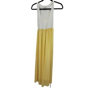 Nymphe Razor Back Maxi Dress Yellow Pink White Sleeveless Size Medium